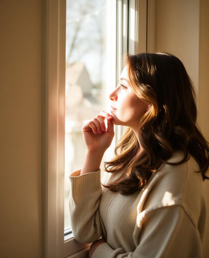 Reflective moment by the window